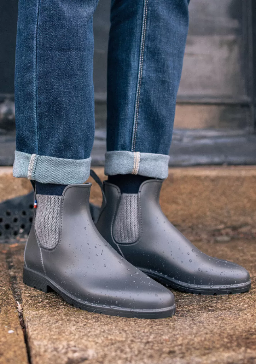 boots_montpluie_anthracite_jacquard_2-1.webp Montlimart Boots De Pluie<BOOTS MONTPLUIE ANTHRACITE JACQUARD AnthraciteJacquard
