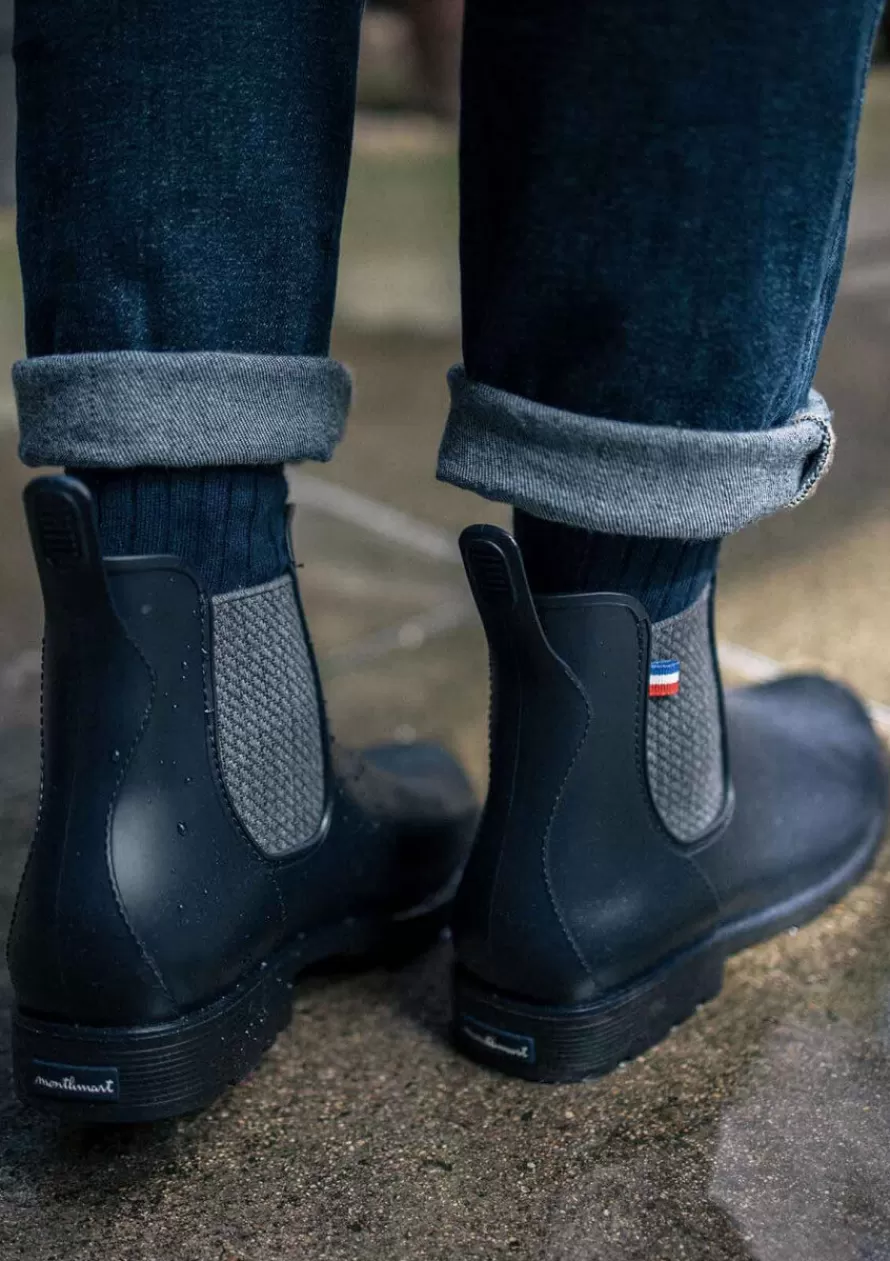 Montlimart Boots De Pluie<BOOTS MONTPLUIE MARINE JACQUARD MarineJacquard
