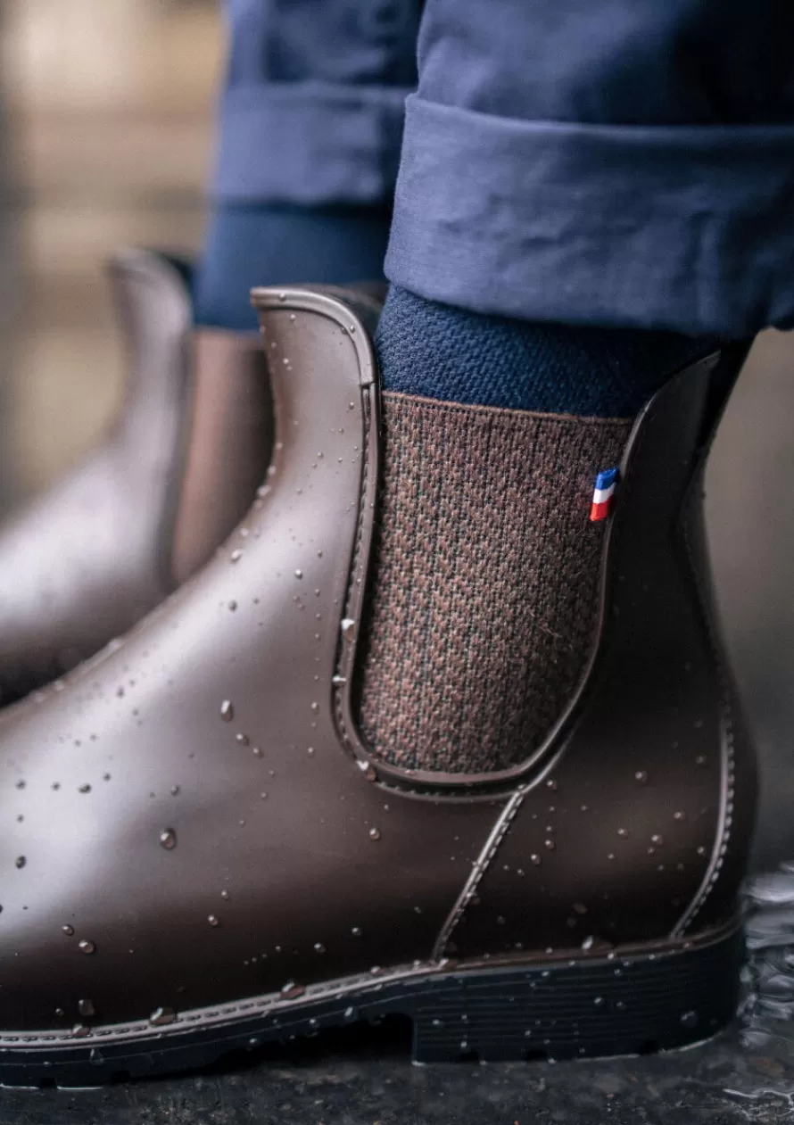 boots_montpluie_marron_jacquard_2-1.webp Montlimart Boots De Pluie<BOOTS MONTPLUIE MARRON JACQUARD MarronJacquard