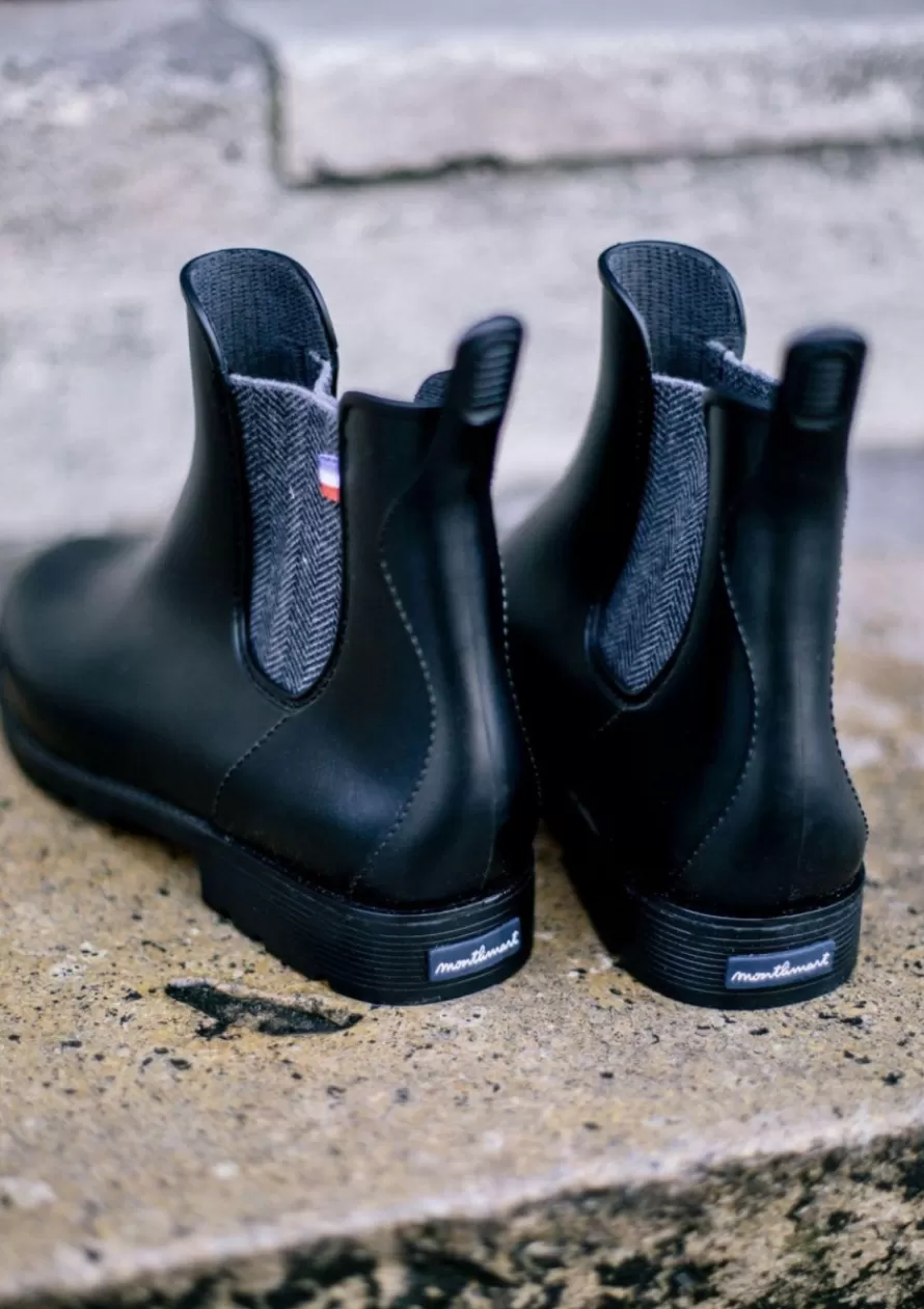 Montlimart Boots De Pluie<BOOTS MONTPLUIE NOIR CHEVRONS NoirChevrons
