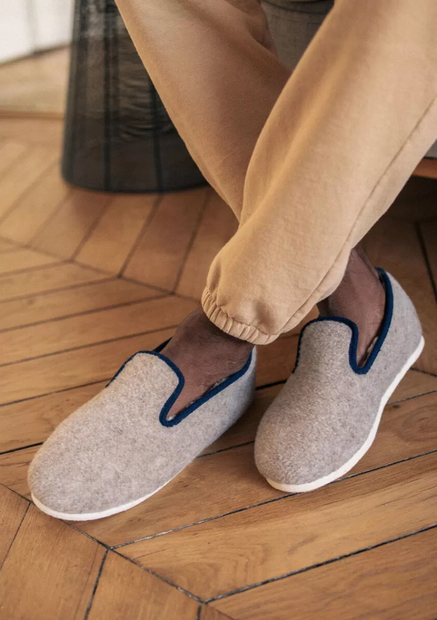 chaussons_martin_beigemarine_3-1.webp Montlimart Chaussons | Chaussons<CHAUSSONS MARTIN Beige/Marine
