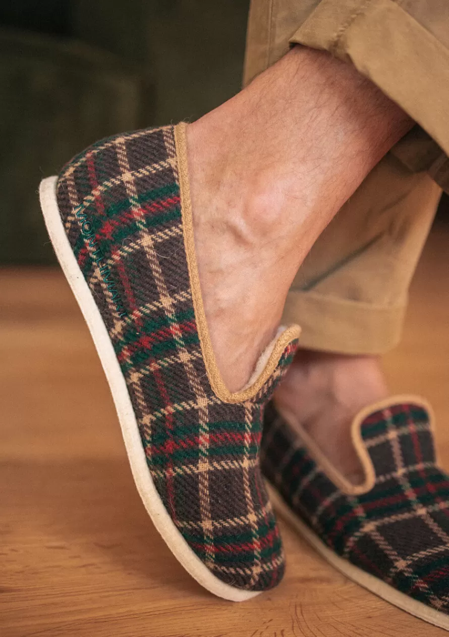 Montlimart Chaussons | Chaussons<CHAUSSONS MARTIN TARTAN MARRON TartanMarron
