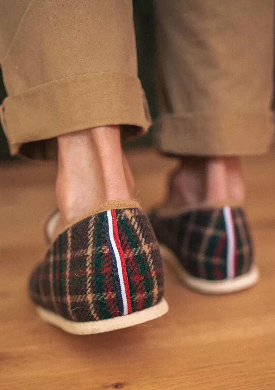 Montlimart Chaussons | Chaussons<CHAUSSONS MARTIN TARTAN MARRON TartanMarron