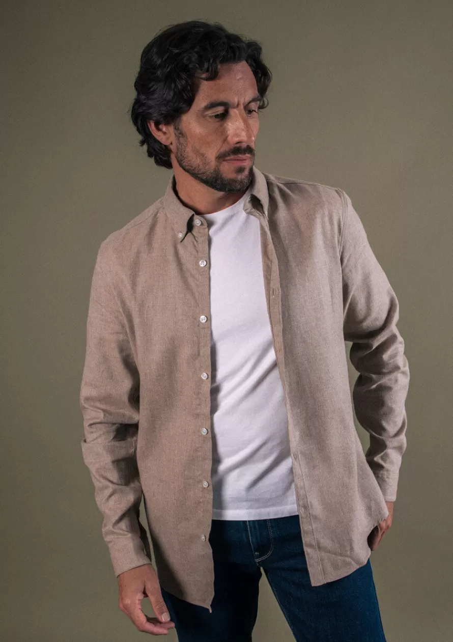 Montlimart Chemises<CHEMISE CENTRE-VILLE BEIGE CHINE BeigeChine
