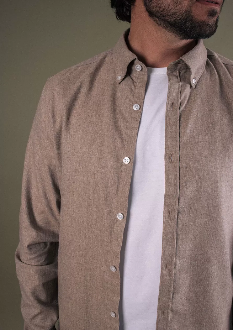 Montlimart Chemises<CHEMISE CENTRE-VILLE BEIGE CHINE BeigeChine