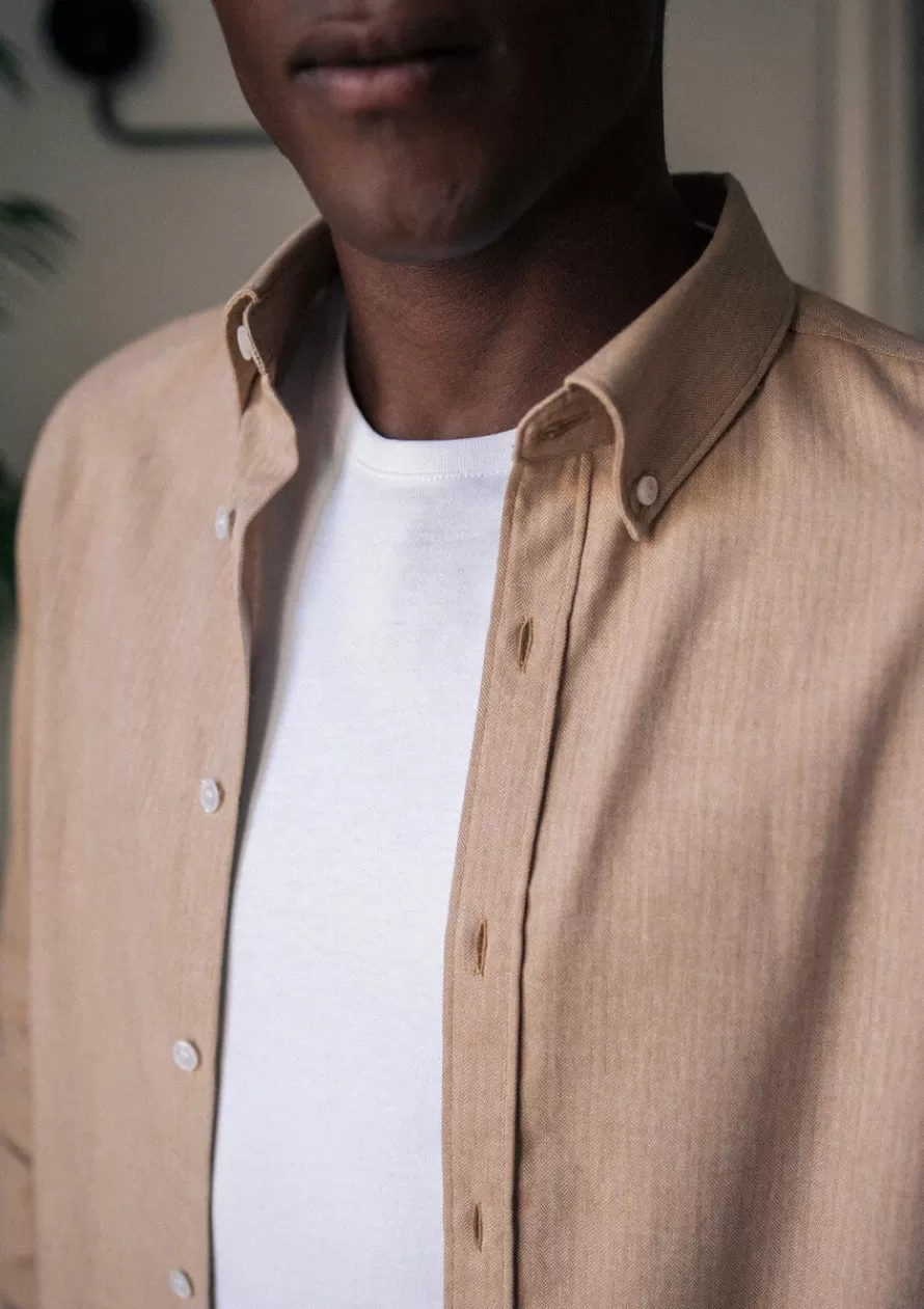 Montlimart Chemises<CHEMISE CENTRE-VILLE CHEVRONS OCRE ChevronsOcre
