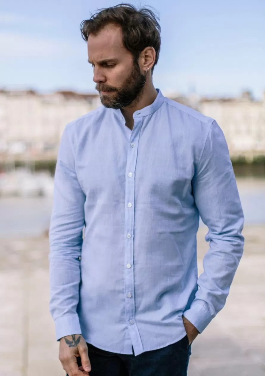 chemise_maolin_bleu_clair_2-1.webp Montlimart Chemises<CHEMISE MAOLIN BLEU CLAIR BleuClair