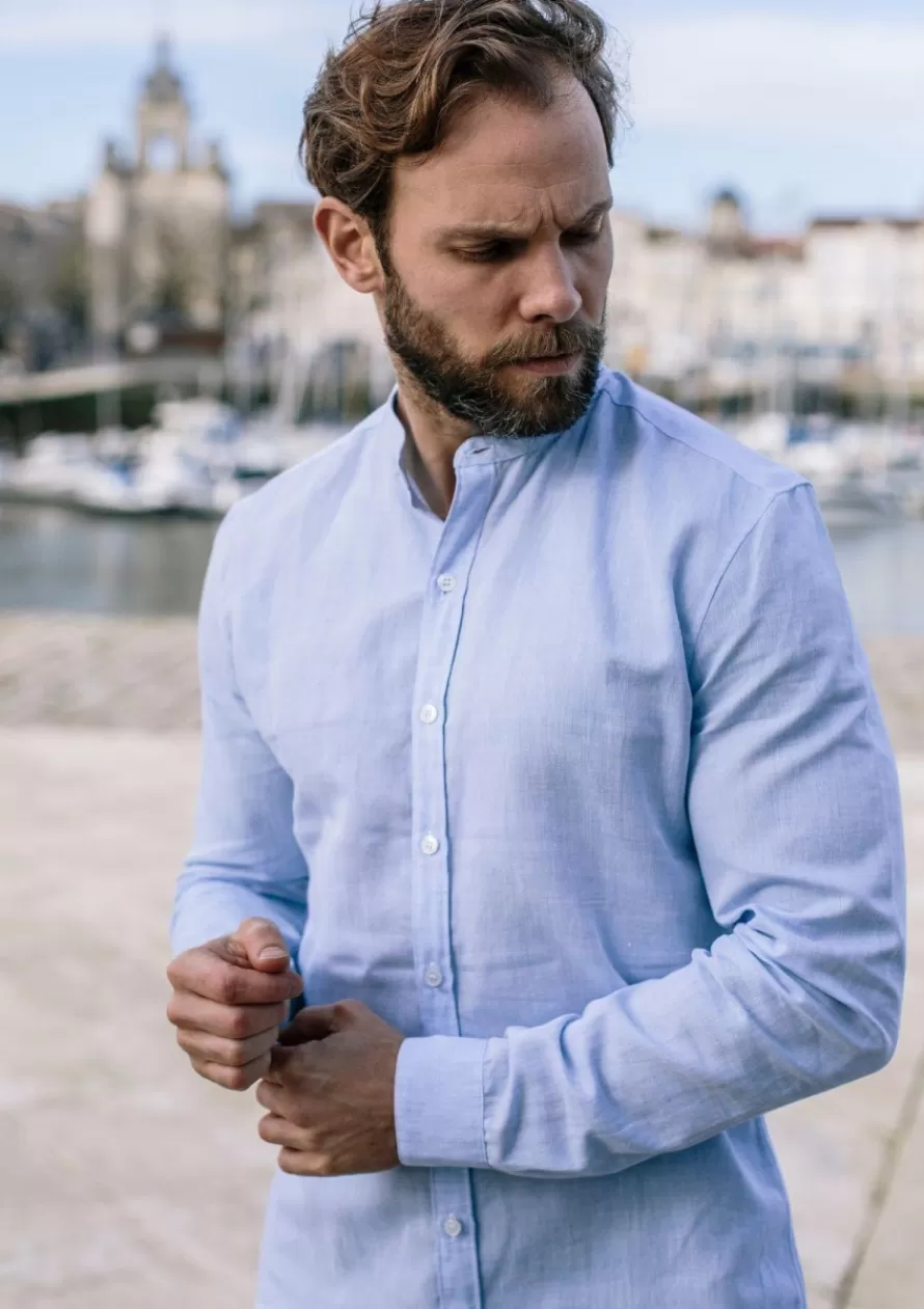 chemise_maolin_bleu_clair_3-1.webp Montlimart Chemises<CHEMISE MAOLIN BLEU CLAIR BleuClair