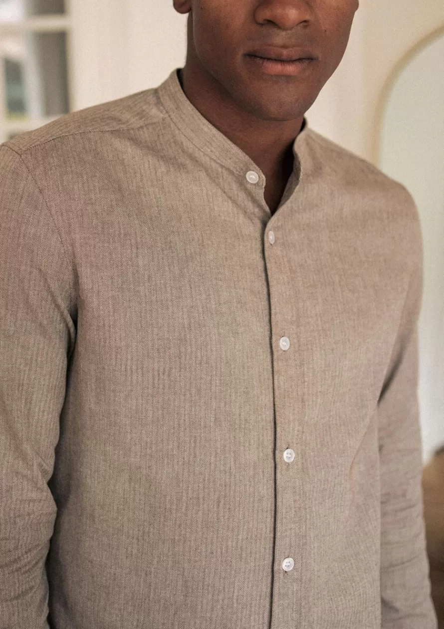 chemise_montlimart_chevrons_marron_2-1.webp Montlimart Chemises<CHEMISE CHEVRONS MARRON ChevronsMarron