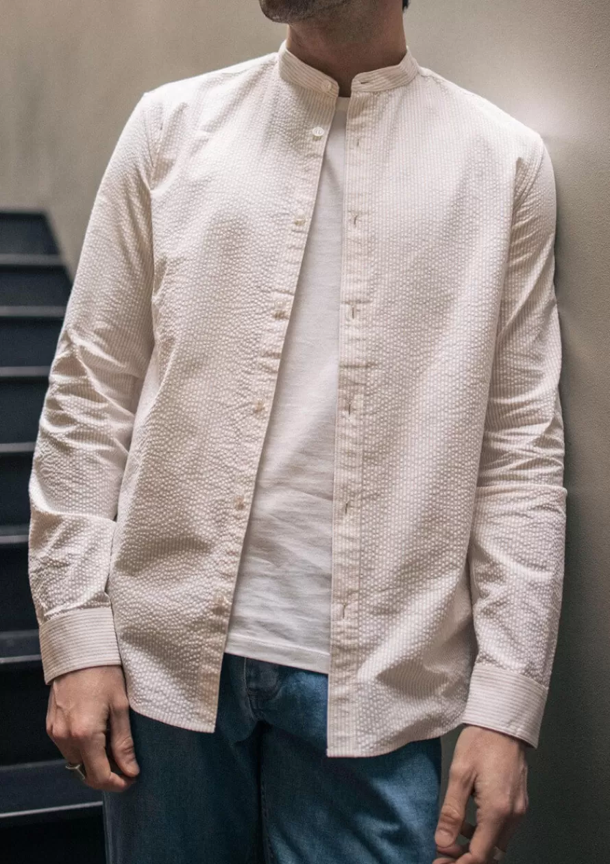 Montlimart Chemises<CHEMISE TEXTURE BEIGE RAYURE TextureBeigeRayure