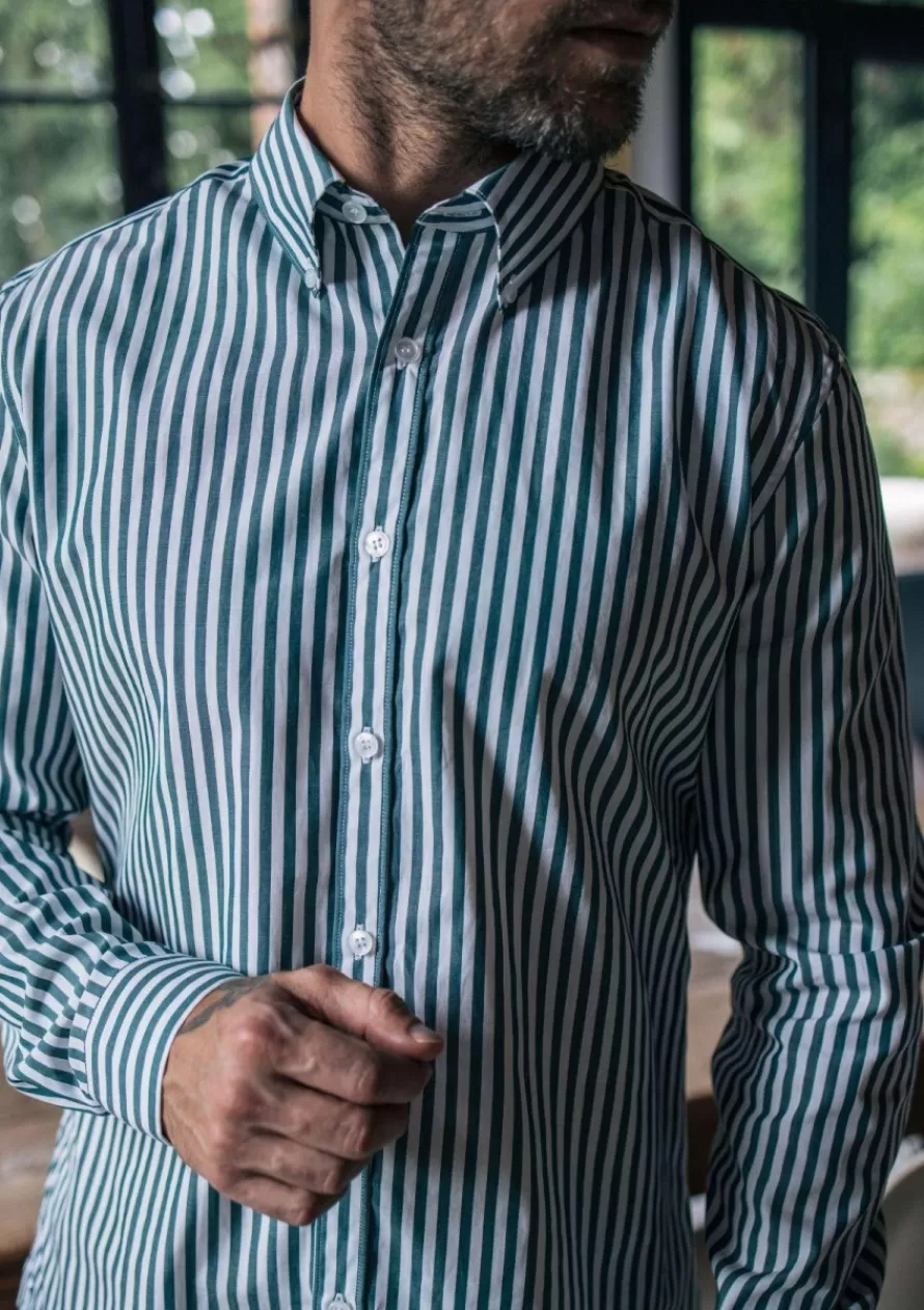 Montlimart Chemises<CHEMISE SAINT PAUL VERT RAYURES VertRayures
