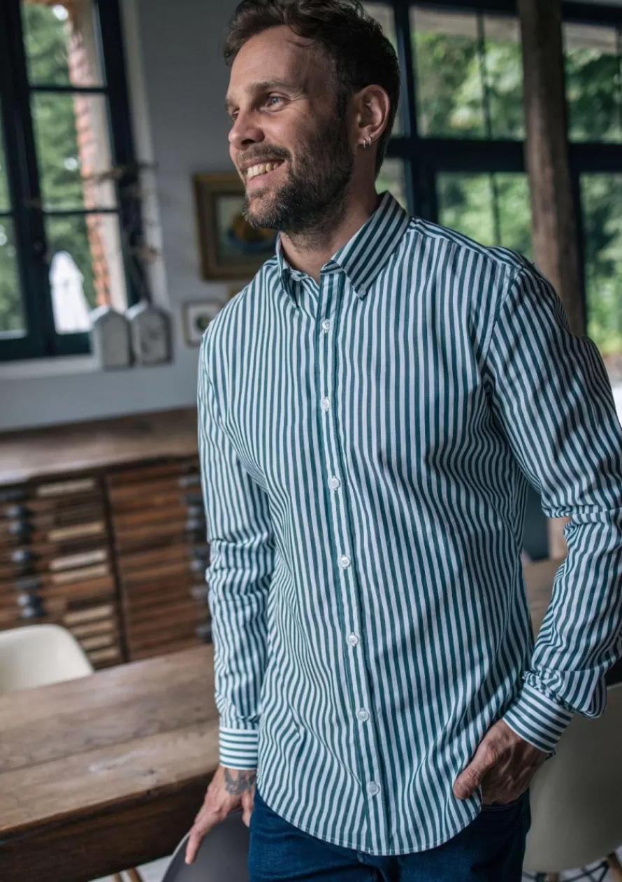 Montlimart Chemises<CHEMISE SAINT PAUL VERT RAYURES VertRayures