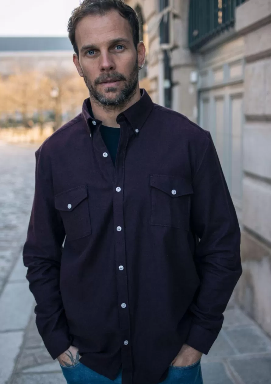 chemise_surtout_bordeaux_2-1.webp Montlimart Chemises<CHEMISE SURTOUT Bordeaux