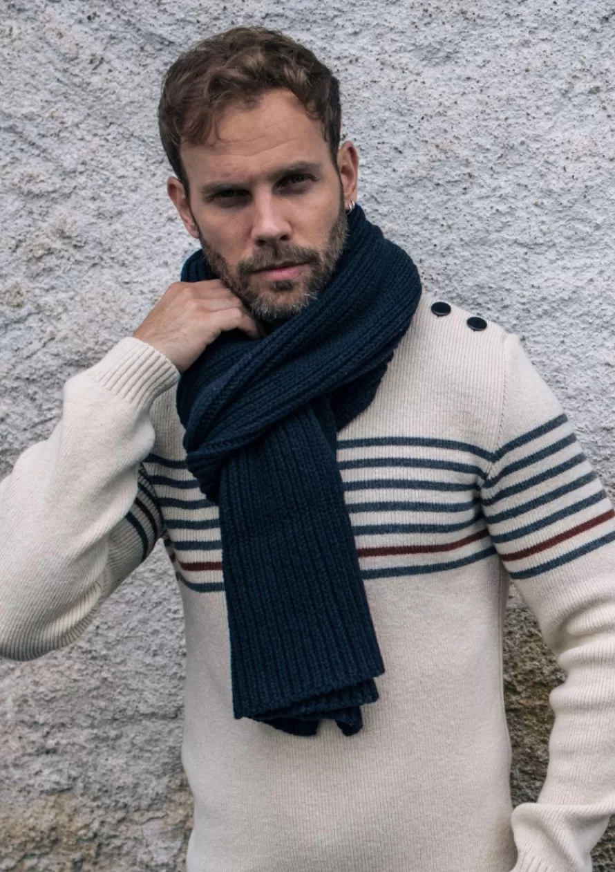 echarpe_chanterelle_marine_2-1.webp Montlimart Écharpes & Gants<ECHARPE CHANTERELLE Marine