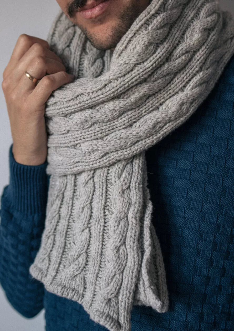 Montlimart Écharpes & Gants<ECHARPE TORSADE GRIS CLAIR GrisClair