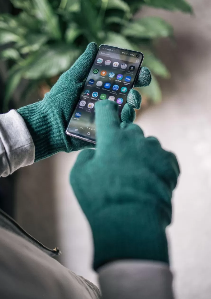 Montlimart Écharpes & Gants<GANTS TACTILES PLEYNET VERT SAPIN VertSapin