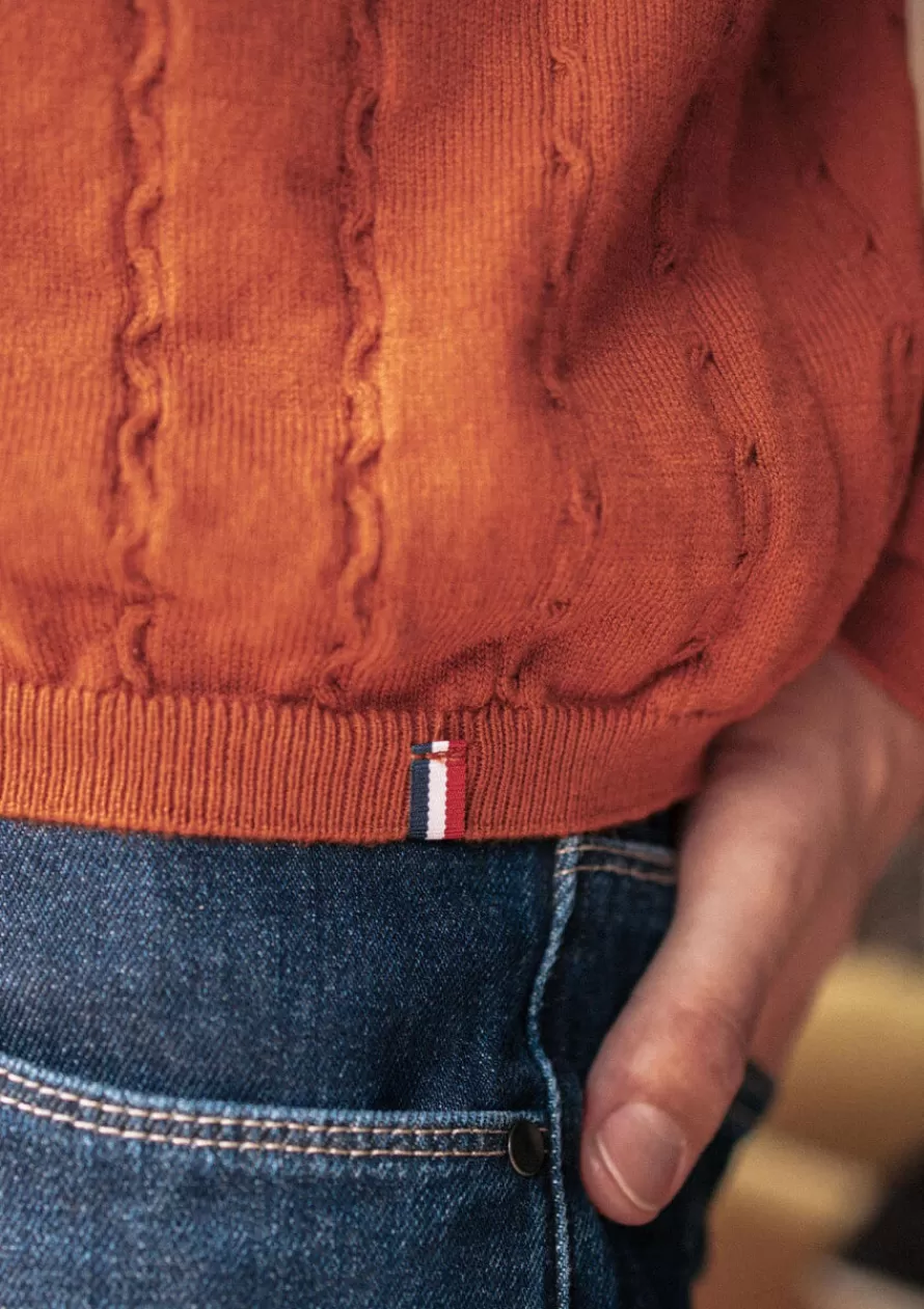 gilet_jaseran_orange_3-1.webp Montlimart Pulls | Chemises<GILET JASERAN Orange