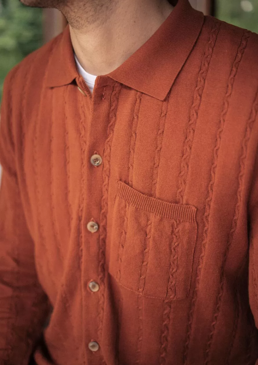gilet_jaseran_orange_4-1.webp Montlimart Pulls | Chemises<GILET JASERAN Orange