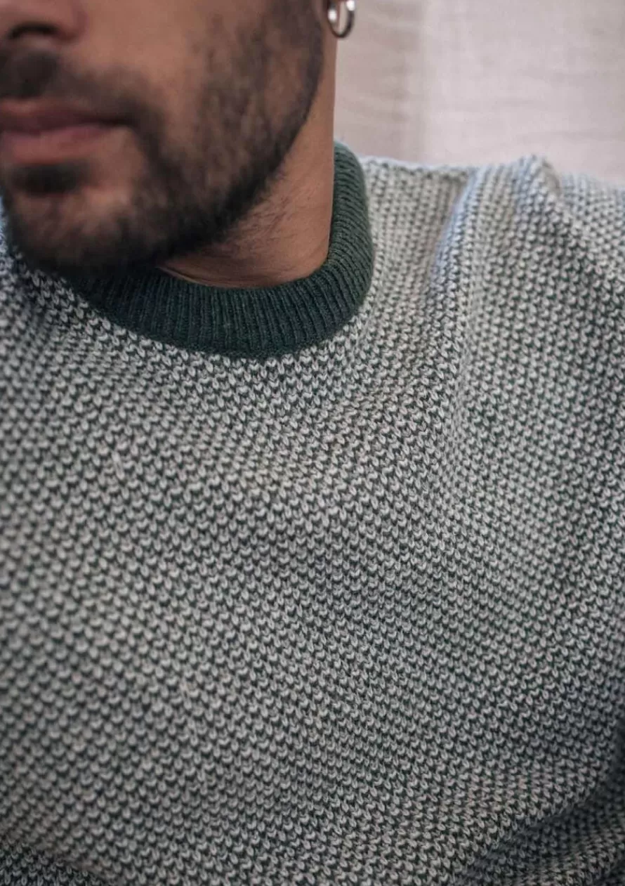 Montlimart Pulls<PULL ALENTOUR Kaki/Ecru/Gris