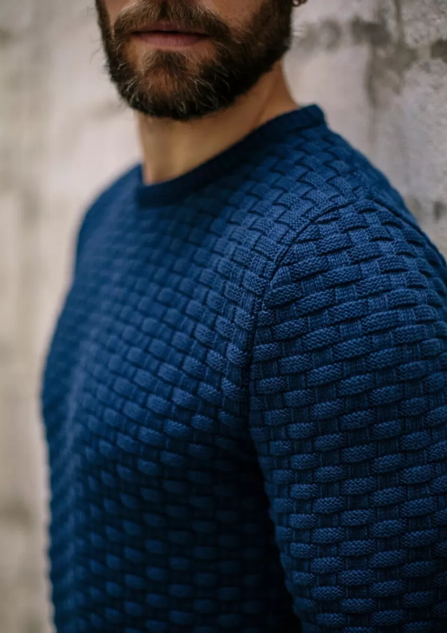 Montlimart Pulls<PULL DAMIER BLEU FONCE BleuFonce