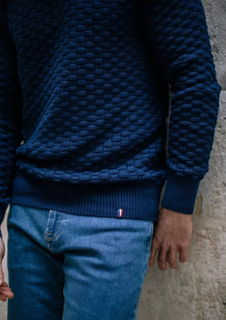 Montlimart Pulls<PULL DAMIER BLEU FONCE BleuFonce