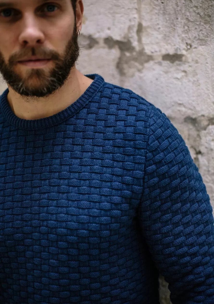 pull_damier_bleu_fonce_2-1.webp Montlimart Pulls<PULL DAMIER BLEU FONCE BleuFonce