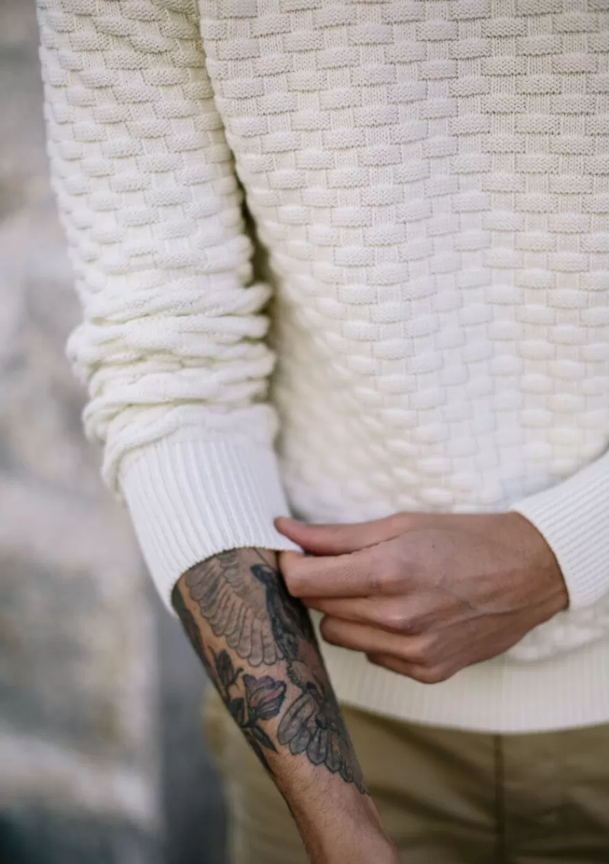 Montlimart Pulls<PULL DAMIER Ecru
