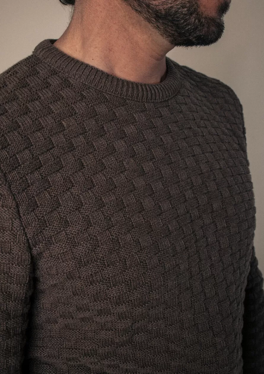 Montlimart Pulls<PULL DAMIER Marron