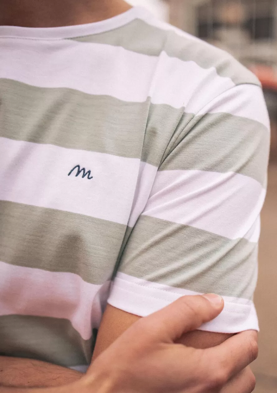 Montlimart T-shirts<T-SHIRT ESTIME BLEU CLAIR/BLANC BleuClair/Blanc