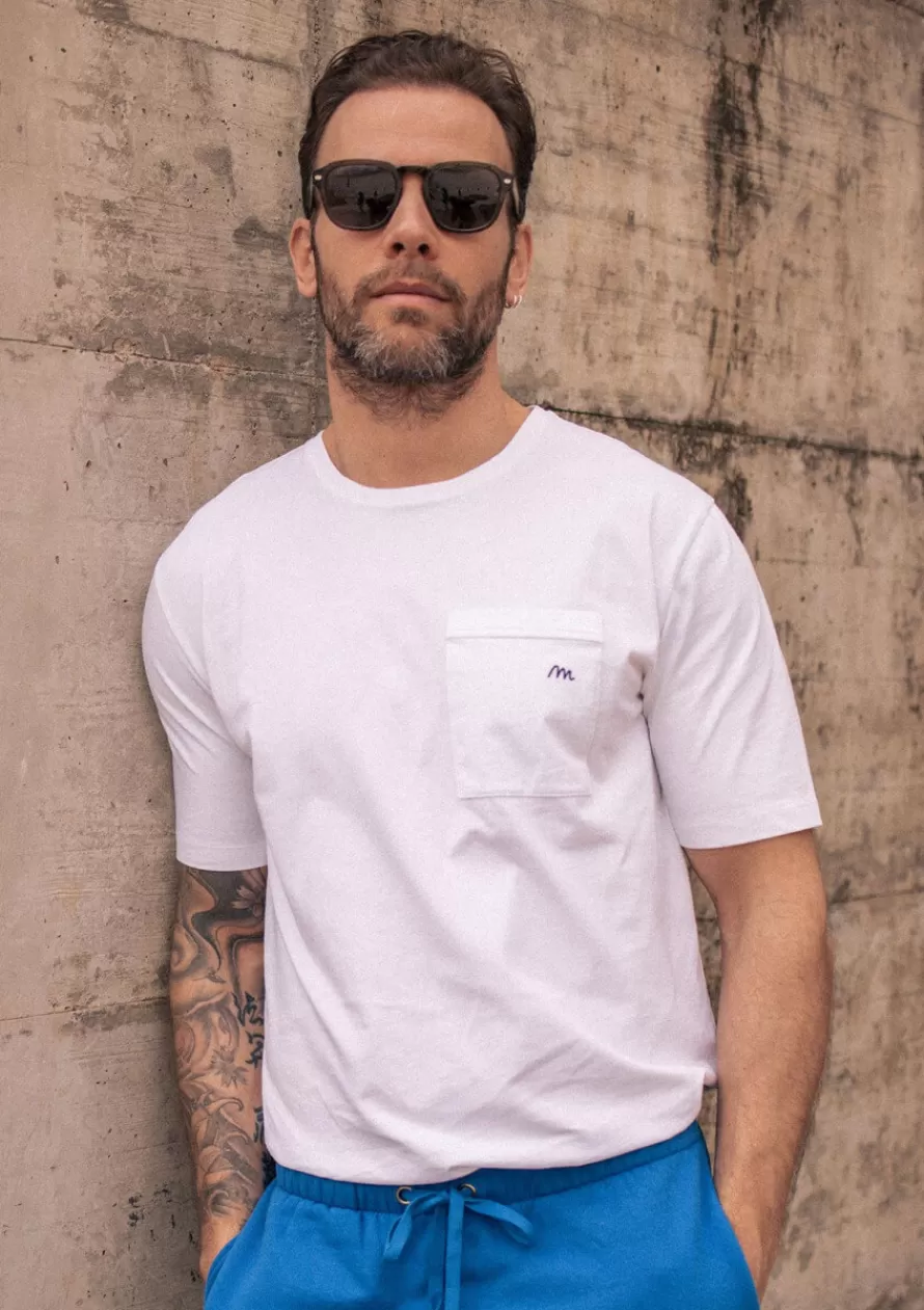 Montlimart T-shirts<T-SHIRT INITIAL Blanc
