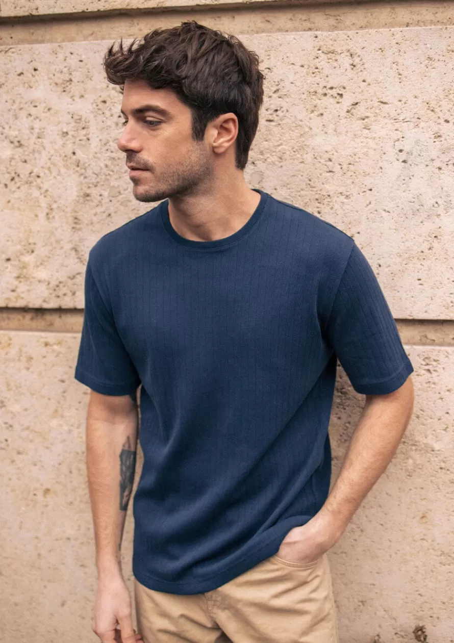Montlimart T-shirts<T-SHIRT MOUVEMENT Marine
