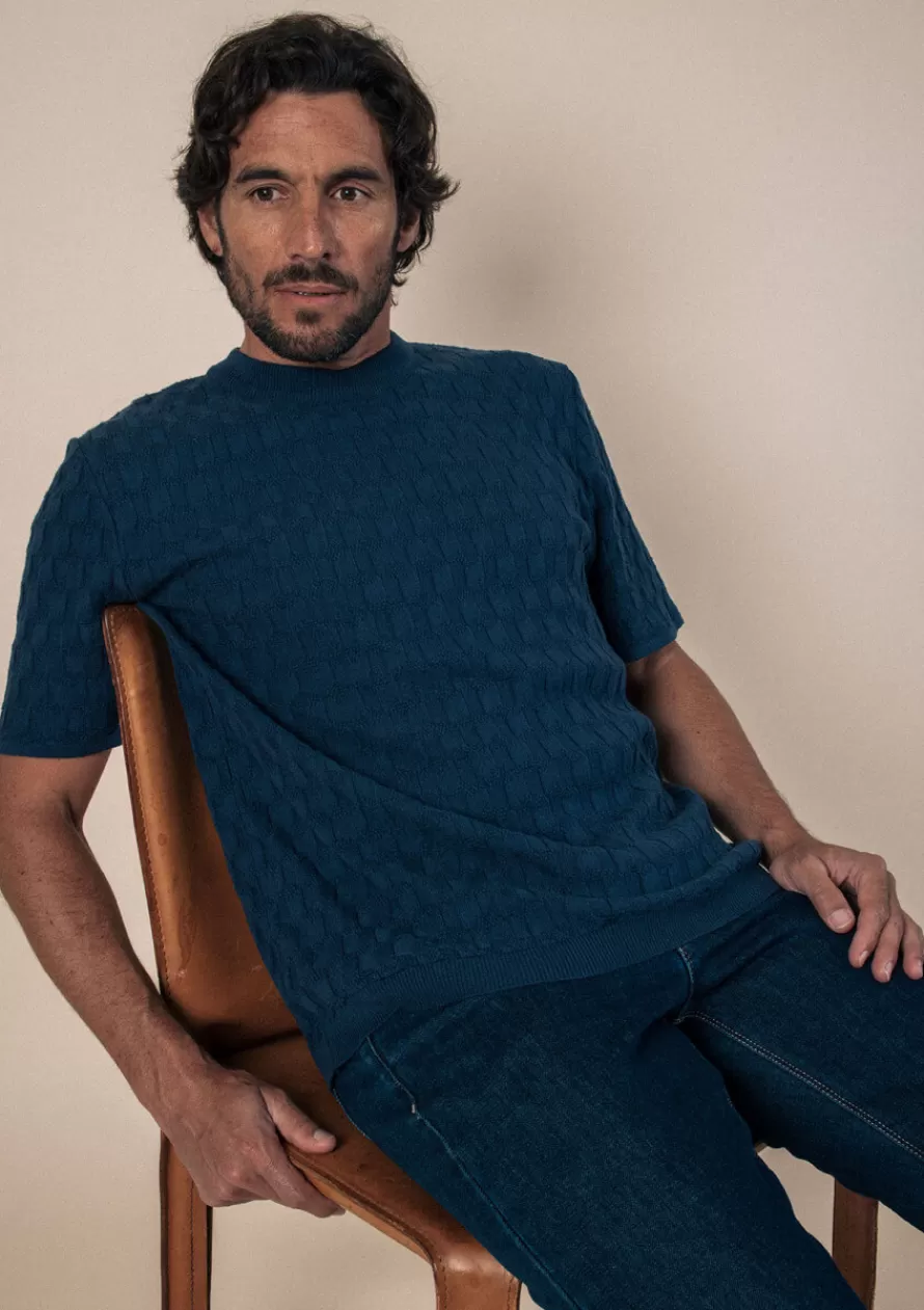 Montlimart T-shirts<T-SHIRT POLYGONE Bleu