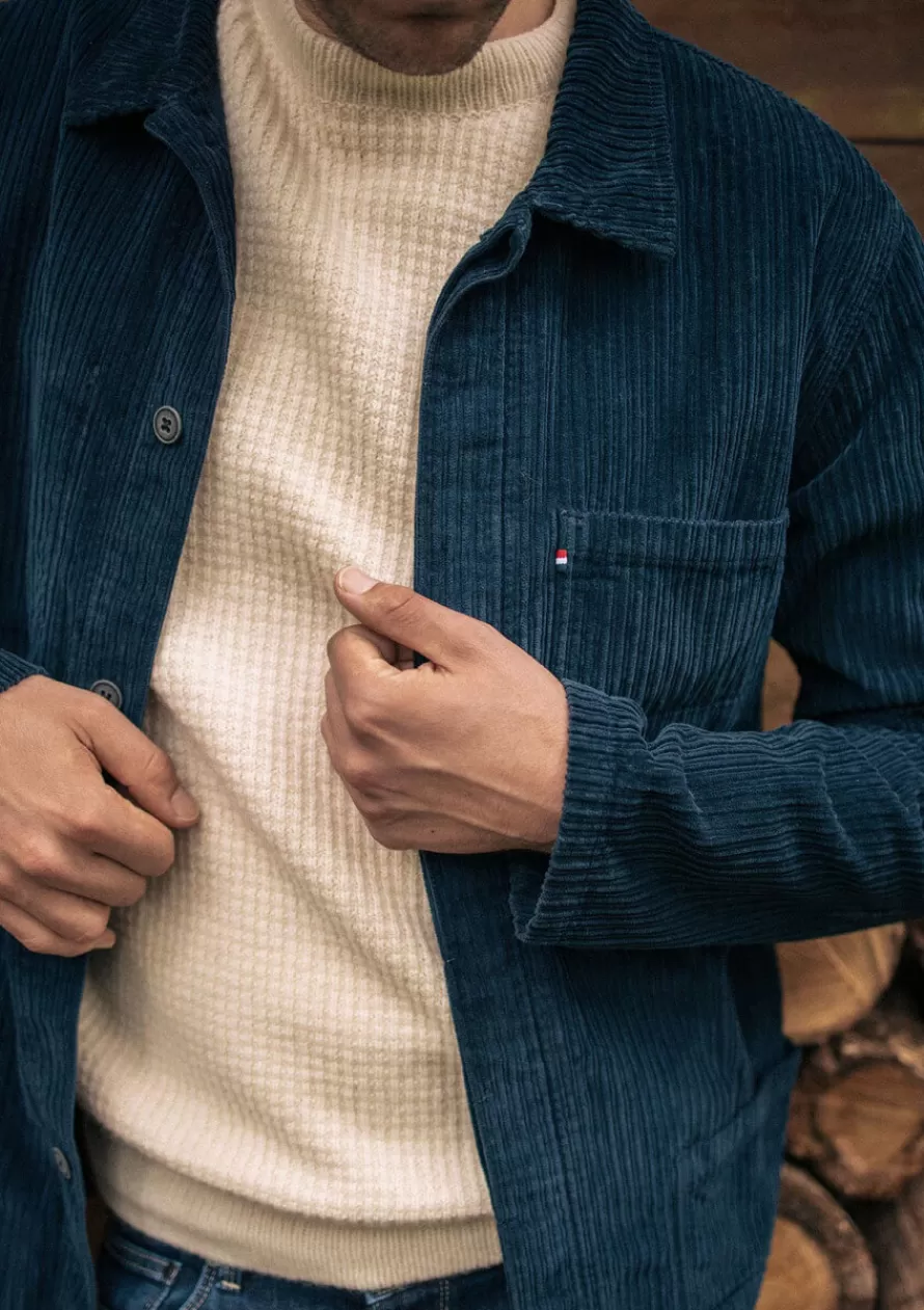 Montlimart Ciré & Vestes<VESTE ATELIER VELOURS MARINE VeloursMarine