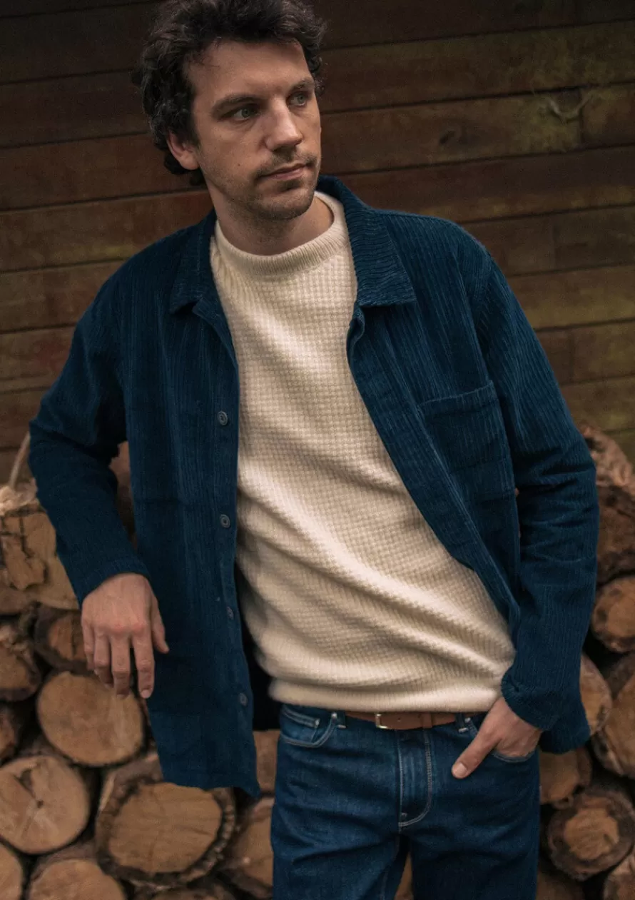 Montlimart Ciré & Vestes<VESTE ATELIER VELOURS MARINE VeloursMarine